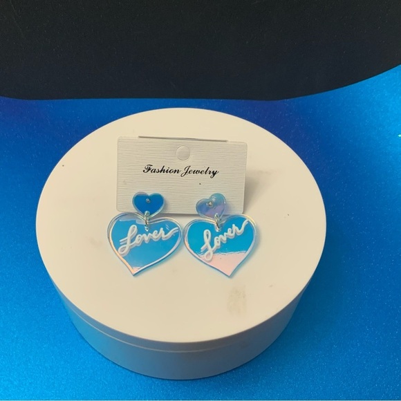 New Taylor Swift Lover Earrings Iridescent Acrylic Post Style - Picture 2 of 3